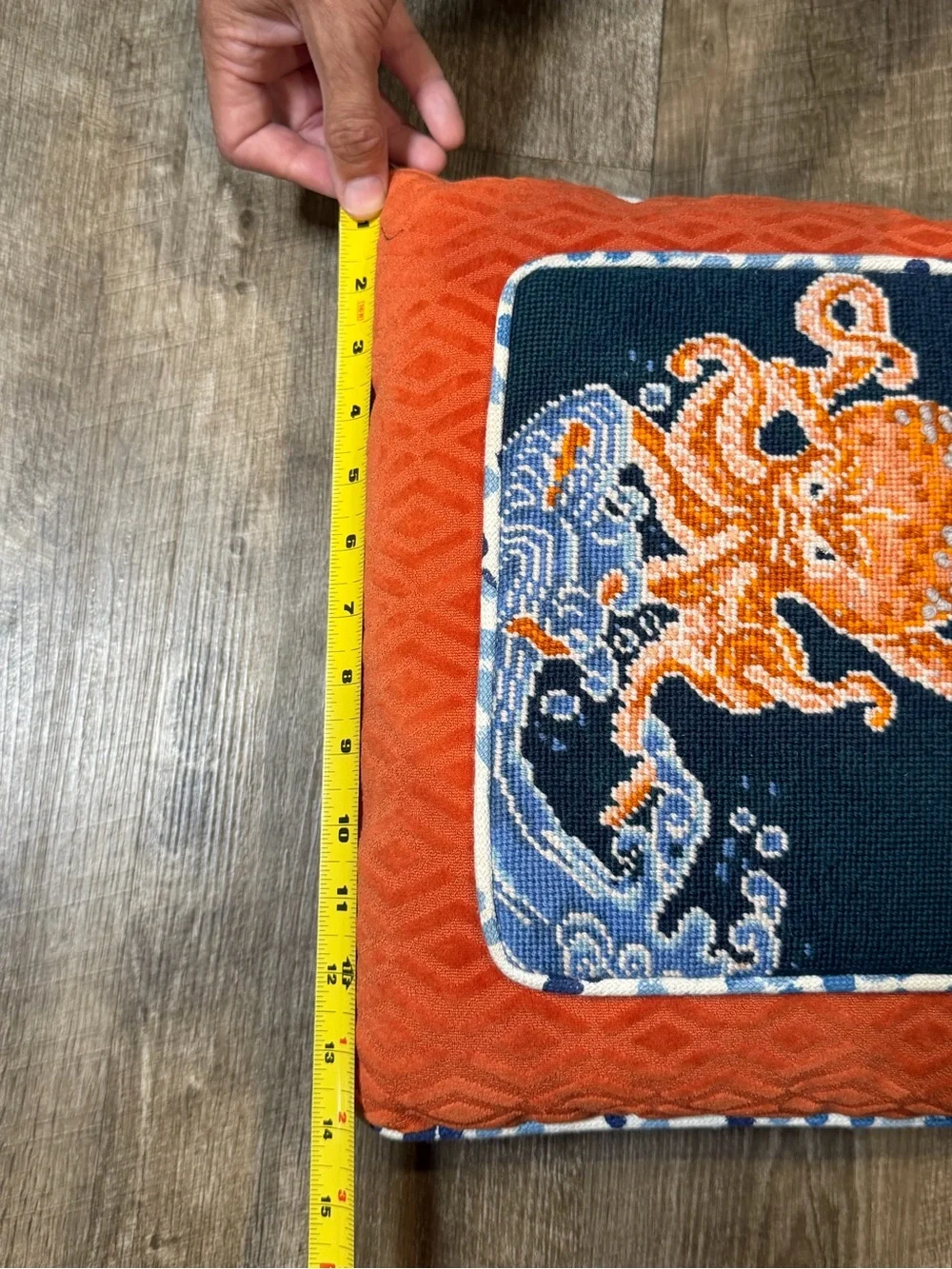 Octopus Cushion - Ehrman Tapestry Accent decor EUC nautical home